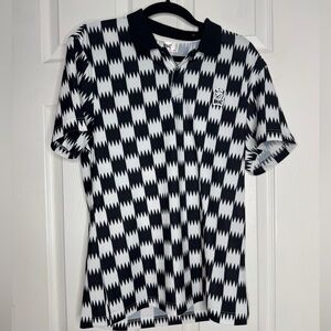 WAAC NWT Men’s Black White Checkered Golf Polo Size 1/L